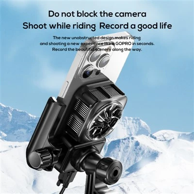 Memo GW06 Pemegang Telefon Basikal 360 Degree Mount Mountain Bike Motorcycle Phone Mount Holder With Phone Cooling Fan